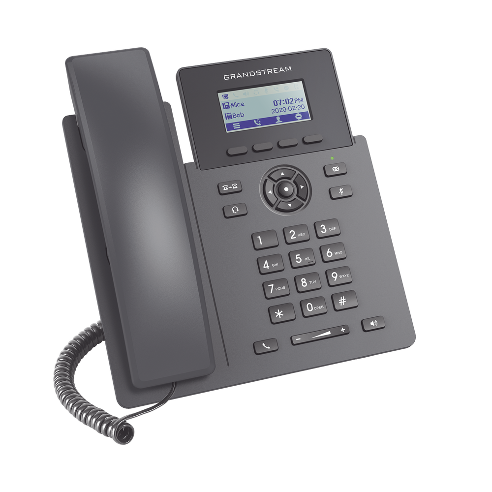 Modelo: GRP2601P Teléfono IP Grado Operador, 2 líneas SIP con 2 cuentas, PoE, codec Opus, IPV4/IPV6 con gestión en la nube GDMS