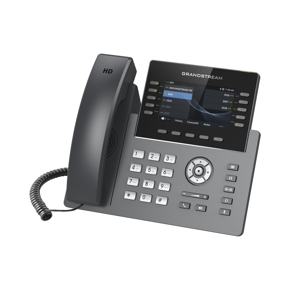 Modelo: GRP2604 Teléfono IP Grado Operador, 3 líneas SIP con 6 cuentas, 10 botones BLF, puertos Gigabit, codec Opus, IPV4/IPV6 con gestión en la nube GDMS