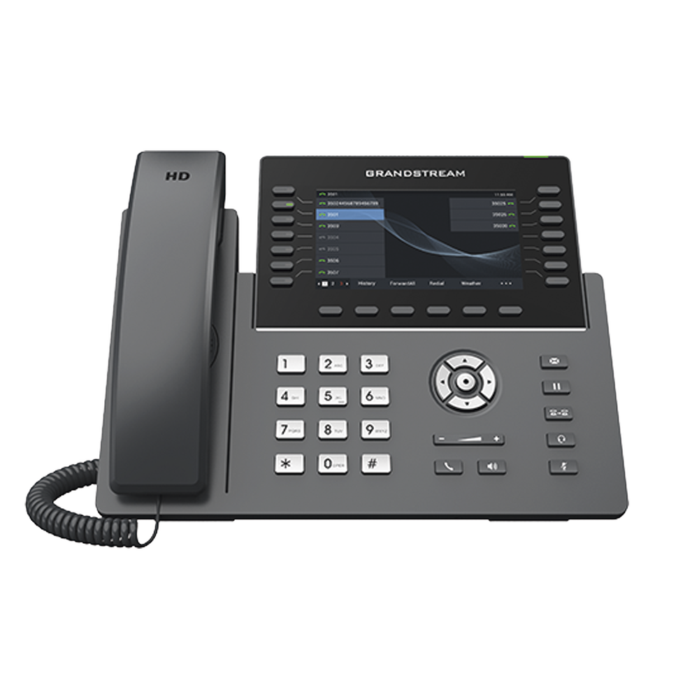Modelo: GRP2650 Teléfono IP Wi-Fi, Grado Operador, 14 líneas SIP con 6 cuentas, pantalla LCD 5″, puertos Gigabit, Bluetooth, PoE, codec Opus, IPV4/IPV6 con gestión en la nube GDMS